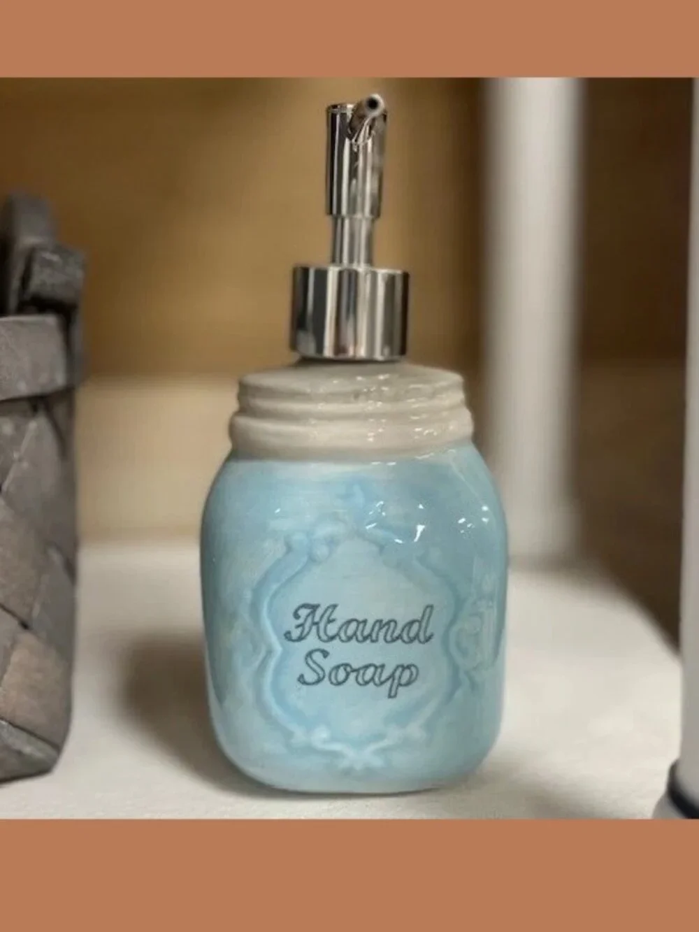 Blue Ceramic Hand Pump Lotion / Hand Soap Dispenser 7